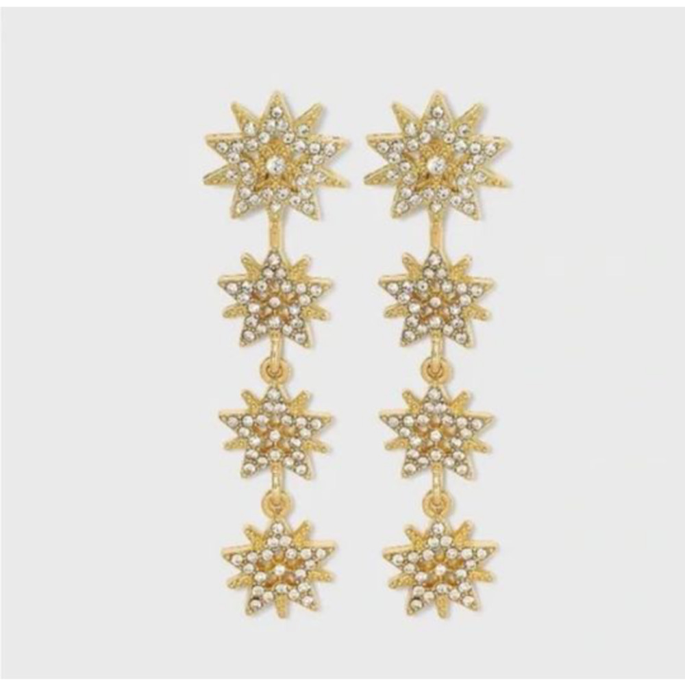 SUGARFIX by BaubleBar Gold Tone Star Dangle Earrings - OS